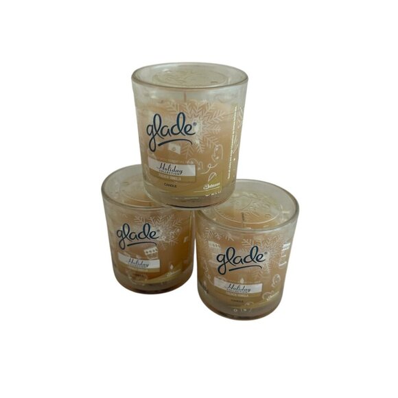 Glade THREE Limited Edition Collection French Vanilla Scent 4 Oz Glass Jars NEW - Picture 4 of 7